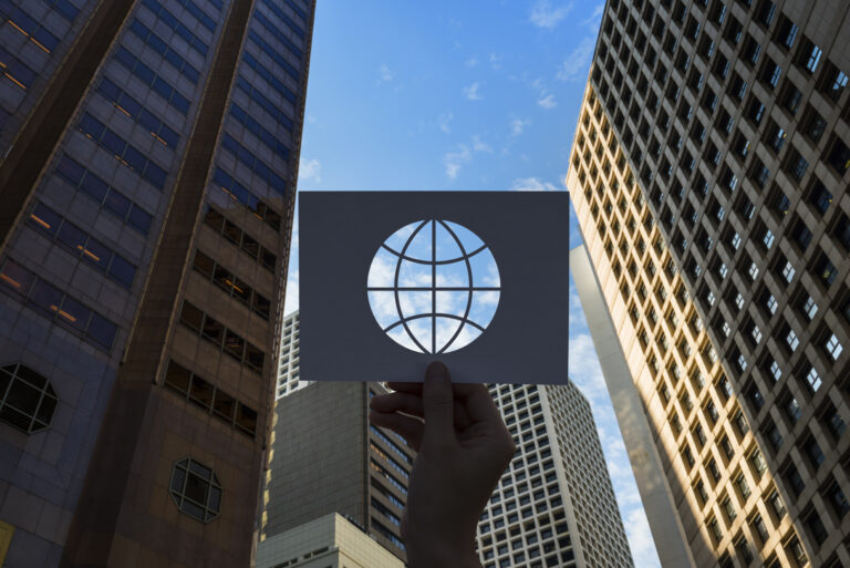 Globalization network technology perforated paper globe